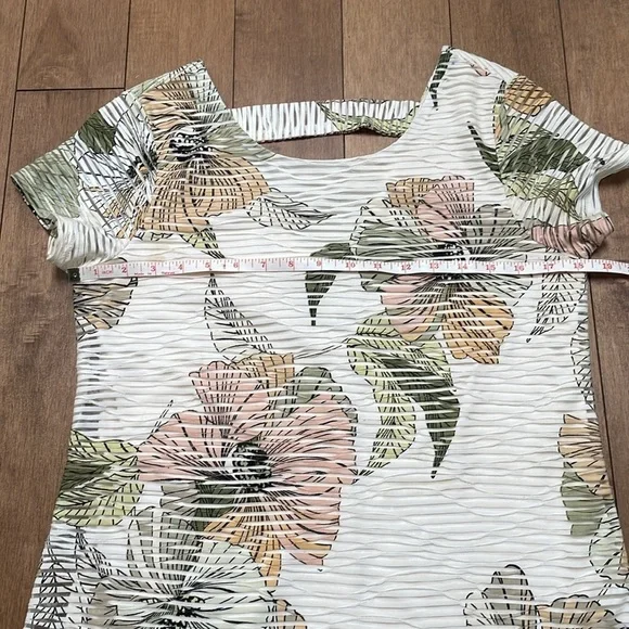 Nicole Miller Studio floral shift shirt mini dress US6 shortsleeve - Picture 7 of 12